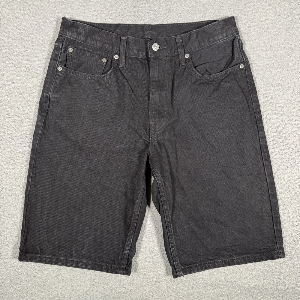 Levis Shorts Mens 31 Black 469 11" Loose Fit 5 Pocket Denim Jorts Casual Preppy